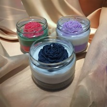 NUR DEĞİRMENCİ GALLERY NDCANDLE Şakayık Soya Mumu Cam Kavonoz El Yapımı -Siyah