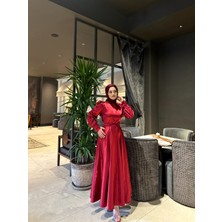 Bordo Bella Tesettür Abiye