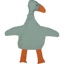 Müslin Ördekli Uyku Arkadaşı - Yeşil ve Beyaz - Unisex - Müslin Kumaşlı