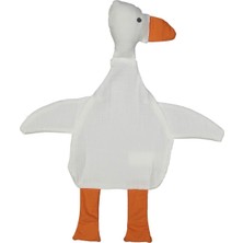 Müslin Ördekli Uyku Arkadaşı - Yeşil ve Beyaz - Unisex - Müslin Kumaşlı