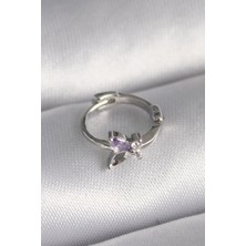 Shopzum 316L Çelik Gümüş Renk Zirkon Taşlı Kelebek Model Tragus Piercing