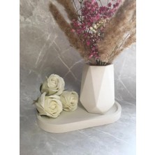 Store Modern Beyaz Seramik Vazo - Çok Amaçlı Dekoratif Aksesuar, Ev ve Ofis Için