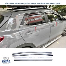 Ebal Oto Kia Stonic Krom Cam Çıtası 4 Parça 2018 Üzeri Paslanmaz Çelik