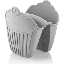 Mediterian Gri silikon fırın eldiveni seti, kaymaz ve ısı yalıtımlı kullanım kolaylığıyla