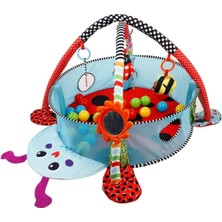 Mediterian Renkli Bebek Aktivite Merkezi ve Oyun Halısı, Top Dahil, 80x80 cm