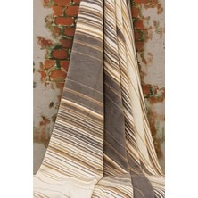 Mediterian Yumuşak ve şık diz üstü bej battaniye 130x170 cm, pamuklu, tek ebat