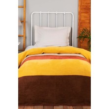 Mediterian Yumuşak ve hafif tek kişilik pamuk battaniye, rahat ve sıcak tutar, sarı renk.