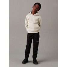 Calvin Klein Lastikli Bel Lastikli Paça Siyah Erkek Çocuk Kargo Pantolon IB0IB02270BEH