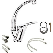 Store Soğuk Çift Su Girişli Mix Kuğu Banyo Lavabo Musluğu Çeşmesi Bataryası