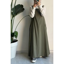 Ande Tesettür Salopet Jile - Haki yeşil