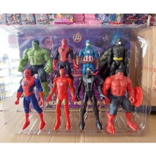 Brother Toys Avangers Süper Kahramanlar 8 Li Işıklı Figür Set Hulk Örümcek Adam Kırmızı Hulk Venom Batman