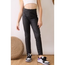 Yüksek Bel Beli Lastikli Rahat Kız Çocuk Tayt