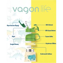 Vagonlife Çocuk 350 ml Pipetli Çelik Matara Paslanmaz Çelik Termos 5 Farklı Renk 2055-350ML