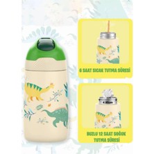 Vagonlife Çocuk 350 ml Pipetli Çelik Matara Paslanmaz Çelik Termos 5 Farklı Renk 2055-350ML