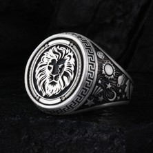 FK Gümüş 925 Ayar Gümüş Aslan Motifli Erkek Yüzük