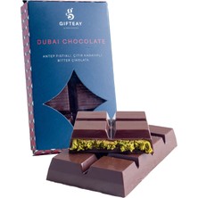 Gifteay by Taze Çikolata Dubai Çikolata %75 Antep Fıstığı Ezmesi Çıtır Kadayıflı Bitter Tablet 200 g