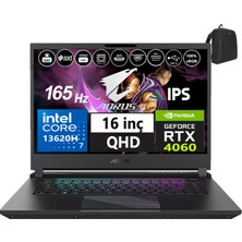 Gigabyte Aorus 15 Bkf Intel Core I7-13620H 48GB Ddr5 4tb SSD 8GB/RTX4060 140W WINDOWS11PRO 15.6" 165Hz Qhd IPS Taşınabilir Bilgisayar GB15ARSH3TR75W52+WEBLEGELSINÇANTA