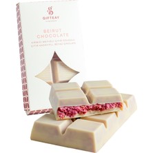 Gifteay by Taze Çikolata Dubai Çikolatası Beirut %75 Kırmızı Meyveli Çıtır Dolgulu Belçika Beyaz Tablet Çikolata 200g