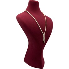 Megass Dekor Yerli Üretim Süet Kumaş Lidya Manken Bordo Renk 34/20 cm Kolye Gerdanlık Takı Sergileme Mankeni