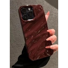 The Margi Iphone 14  Promax Bordo Su Dalgalı Kamera  Korumalı  Yumuşak Silikon Telefon  Kılıfı