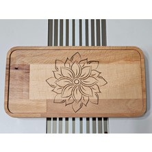 Royal Hediyelik 22X11CM Ayaklı Dikdörtgen Ahşap, Çiçek, Bitki Desenli, Yağdanlık, Şişe, Mutfak Altlığı ve Düzenleyici