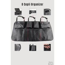 EZ&BER Aksesuar 8 Cepli Fileli Bagaj Organizer Araba Koltuk Arkası Organizer Bagaj Düzenleyici