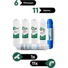 Su Arıtma 6 Filtre 11 Aşama Alkalin Filtre Takımı 6 Filtre 11AŞAMA Mineral Filtre Seti Membransız