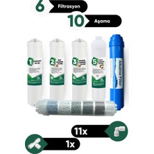 Su Arıtma 6 Filtre 10 Aşama Alkalin Filtre Takımı 6 Filtre 10 Aşama Mineral Filtre Seti Membransız