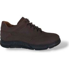 Modesa 265 Erkek Koyu Kahve Crazy Deri Lastik Bağcıklı Kauçuk Taban Ayakkabı