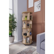 Zeo Wood Design 360° Mdflam Dekoratif Döner Kitaplık 133X45 cm