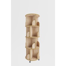 Zeo Wood Design 360° Mdflam Dekoratif Döner Kitaplık 133X45 cm