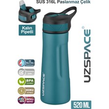 Uzspace Pipetli Çelik Termos 520 ml 4 Farklı Renk 12 Saate Kadar Yalıtım