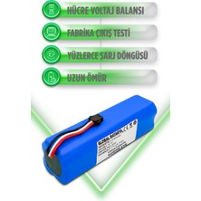 Global Batarya Roidmi Eve Uyumlu Akıllı Robot Süpürge Bataryası 14.4V 6400MAH Li-Ion Pil (Yüksek Kapasite)