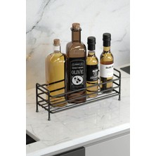 Mediterian Siyah Metal Yağdanlık Altlığı, Mutfak Düzenleyici ve Organizer 750-999 ml