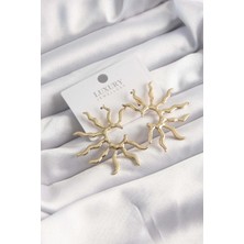 Callerrons Accessories Gold Renk Yarım Güneş Küpe - EBJ241123W28283