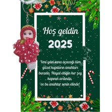 P Parla Yeni Yıl Kart Üzerinde Anahtarlık (Kişiye Özel Yazı Yazdırılabilir) Tütü Bebek  5 Adet