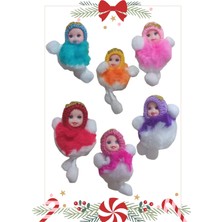 P Parla Yeni Yıl Noel Baba Kart Üzerinde Anahtarlık (Kişiye Özel Yazı Yazdırılabilir) Peluş Bebek 5 Adet