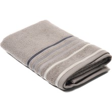 %100 Pamuk Ithal Çizgili Fitil Işlemeli Banyo Havlusu 50X100