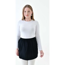 Mırach Curve Büyük Beden Içlik Etek Yırtmaçlı Örme Etek Beli Lastikli Kurtarıcı Etek Astar Etek