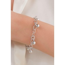 TMT Silver Gümüş Toplu Oval Zincir Hallow Taşsız Bileklik