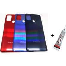 SDT Samsung A21S A217 Arka Batarya Pil Kapağı Mavi (B7000 15 ml Yapıştırıcı)