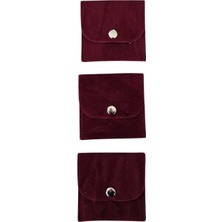 Kadife (Süet) Zarf Kese Bordo 50 Adet 7x7 cm Boy Takı, Altın Kesesi (Çıtçıtlı)