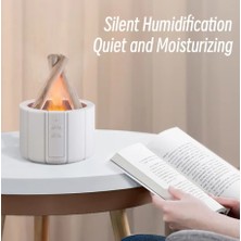 MerciTech Alev Görünümlü Hava Nemlendirici Humidifier Işıklı Zaman Ayarlı Ultrasonik Kumandalı Aromaterapili