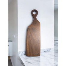 F&S WoodArt Saplı Iroko Ahşap Kesim Panosu Kahvaltı Sunum Tek Parça, Masif, Yekpare 48 cm Mdl 18