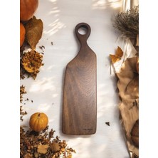 F&S WoodArt Saplı Iroko Ahşap Kesim Panosu Kahvaltı Sunum Tek Parça, Masif, Yekpare 48 cm Mdl 18