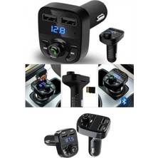 Araç Fm Transmitter Bluetooth 2 USB Port Mp3 Sd Kart Çakmaklık Girişli Araç Müzik Çalar Kiti