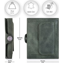 Trusador Valencia Yeşil Bozuk Paralık Cepli Unisex Hakiki Deri Rfid Korumalı Erkek Kadın Mini Cüzdan Hediye