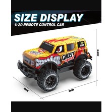 Boratila Toys Uzaktan Kumandalı Full Fonksiyon Şarjlı LED Işıklı 1:20 Ölçek Canavar Kamyon (Sarı) Araba (Speed)