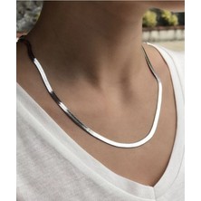 Esmeray Steel Italyan Yassı Zincir Kolye Gümüş Unisex 2.5mm