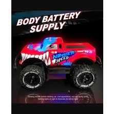 Boratila Toys Uzaktan Kumandalı Full Fonksiyon Şarjlı LED Işıklı 1:20 Ölçek Canavar Kamyon (Kırmızı) Araba